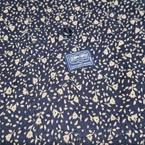 Denim & Supply Ralph Lauren Men's Button Down Shirt Floral AOP Navy Size Large - Picture 2 of 7